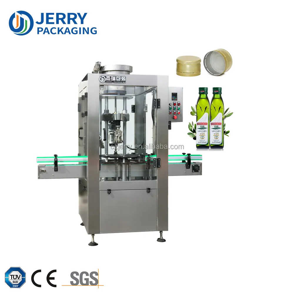 JERRY PACKAGING JAC-40 tappatrice per sigillatura con tappo a vite ROPP per bottiglia di olio d'oliva commestibile elettrico a testa singola