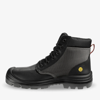 Chaussures de sécurité isolées 18KV à embout d'acier pour électriciens, tige en cuir de vachette, semelle intermédiaire en PU, semelle extérieure respirante en maille, antidérapantes