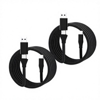 Câble de charge rapide USB Type-C USB-C 2-en-1 PD 60W en cuivre pur tressé TPE pour téléphone portable, tablette, ordinateur, multi-appareils