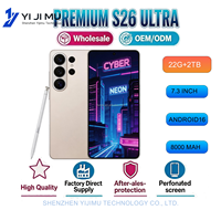 22G+2TB Grande Mémoire 2026 Dernier S26 Ultra 7.3 pouces Android 16 Stylet Intégré Batterie 8000mAh Approvisionnement Direct Usine GSM