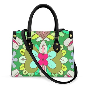 กระเป๋า PU สำหรับสุภาพสตรีกระเป๋าถือลายดอกไม้หลากสี - Product Image 2