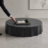 Table basse ronde à facettes minimaliste, structure solide pour salon, chambre et usage commercial hôtelier