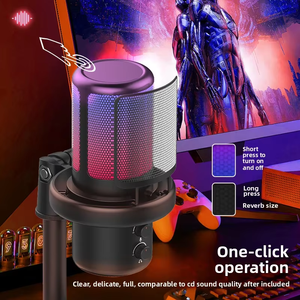 고품질 RGB 스튜디오 녹음용 USB 콘덴서 마이크 인터뷰 방송 팟캐스트 게임 라이브 스트리밍 데스크탑 마이크 - Product Image 6