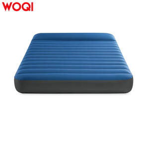 Matelas pneumatique gonflable Woqi 75x54x8,5 pouces avec pompe intégrée, tapis de couchage de camping rectangulaire bleu, matelas pliable - Product Image 2