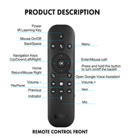 Awireless G60S Pro BT télécommande vocale 2.4G sans fil Air souris Gyroscope IR apprentissage Smart TV clavier pour projecteur TV