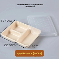 Boîte repas rectangulaire à trois compartiments de 1100 ml avec couvercle en plastique, idéale pour l'emballage de plats à emporter professionnels et la restauration rapide – Vente directe usine