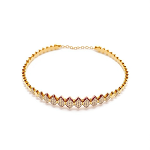 Bracelet en cristal, acier inoxydable 316L, plaqué or PVD, résistant, bijoux de mode durables - Product Image 2