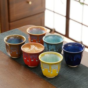 Tazas de Café Creativas de Estilo Moderno y Lujo Discreto con Esmalte de Horno, Tazas de Latte de Cerámica Rústica, Tazas de Té Reutilizables para Fiestas - Product Image 1