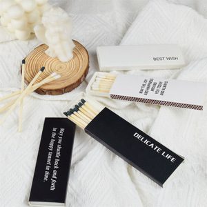 Custom Logo Printing <strong>Vintage</strong> Safety Wooden <strong>Box</strong> <strong>Matches</strong> with Long Sticks and Black <strong>Match</strong> Heads Model 80B for Candle Use - Product Image 3