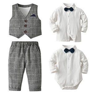 Großhandel 100% Baumwolle Kinder Abend anzug Frühling Herbst Gentleman Baby Boy Kleidung Sets 18-24 Monate Junge Kind Kleidung - Product Image 2