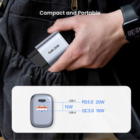 Adaptateur secteur pour téléphone portable Tommox 20W haute vitesse, adaptateur de charge portable, chargeur rapide USB C type GaN