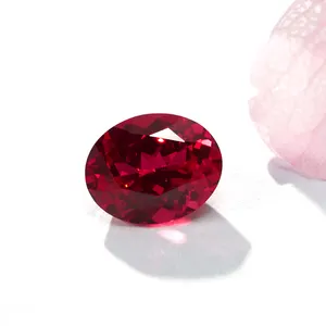 Popular Ring Stone Blood Red Ruby 3*5mm-13*18mm 0.2-18ct Oval Cut Lab Grown Ruby