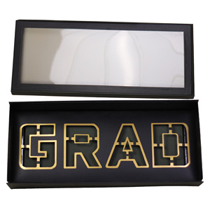 Nueva caja de papel Rectangular 2024, caja de regalo de graduación, cajas de papel de flores GRAD de graduación para embalaje de fiesta con tapa transparente - Product Image 4