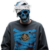 T-shirt à manches longues personnalisé 100% polyester, teint et lavé, motif têtes de mort, coupe ample, polyvalent, tendance, compressé