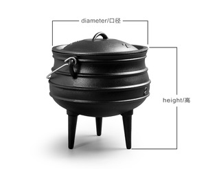 1/4 extra <strong>Large</strong> and Small South Africa 3 Leg Cast Iron Pot <strong>Cauldron</strong> With Legs - Product Image 2