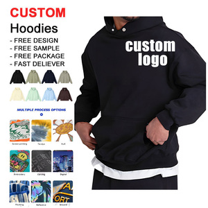 Sudadera con Capucha Extra Grande para <span class=keywords><strong>Hombre</strong></span>, 100% Algodón, con Logotipo Personalizado, Bolsillos en los Hombros Caídos, 500 g/m², para Invierno - Product Image 1