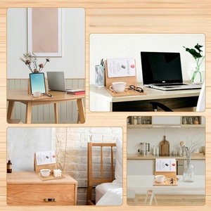 Supporto per Libri in Legno con Portabicchiere e Porta <span class=keywords><strong>iPad</strong></span> per Comodino e Scrivania, Naturale - Product Image 4