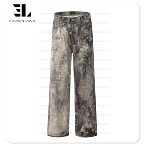 LARSUR Fábrica personalizada 3D Full Dtg <span class=keywords><strong>Dgt</strong></span> Imprimir Mud Jeans Baggy Trompe L'oeil Loeil Denim Gráfico Impresión digital Distress Dirty Jeans - Product Image 6