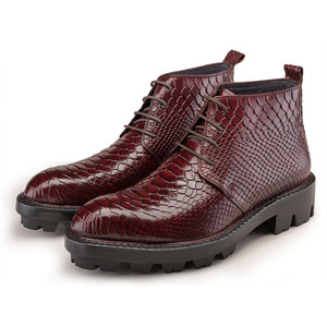 Bottes Balmoral en cuir pour homme, texture poncée à la main, style Amish, en coton, pour le travail, couleur unie, spécialité Mates, imperméables et antidérapantes - Product Image 5