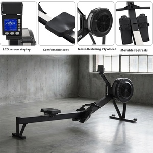 VIGFIT <span class=keywords><strong>Rameur</strong></span> réglable silencieux avec 10 niveaux de résistance à l'air, écran intelligent, équipement cardio à domicile, gain de place - Product Image 3