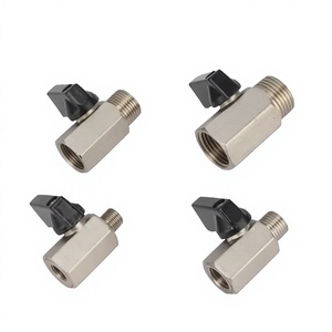 Mini-vanne à boisseau sphérique en laiton de 1/2 pouce, filetage mâle-femelle, poignée en aluminium, vanne manuelle pour gaz et eau, OEM - Product Image 1