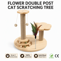 Grand arbre à chat interactif moderne de luxe avec plateau tournant, griffoir en sisal, structure d'escalade en bois massif durable et structure pliable en MDF
