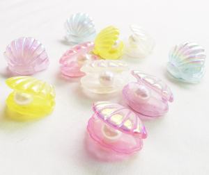 Almeja de colores mezclados de 23mm con pegamento de piedra de resina perlada <span class=keywords><strong>en</strong></span> la parte superior de los zapatos como decoración Venta caliente - Product Image 4