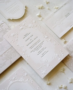 Tùy chỉnh sang trọng chết cắt lá vàng lời mời đám cưới RSVP thẻ letterpress Thiết kế bao gồm cả phong bì giấy bìa in ấn - Product Image 5