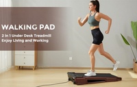 Tapis roulant en bois portable à double amortisseur à moteur silencieux 2.5HP pour la marche d'exercice LEC Type électrique à entraînement intuitif