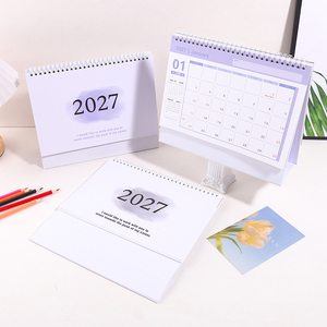 <span class=keywords><strong>Calendario</strong></span> de Escritorio Minimalista 2027, <span class=keywords><strong>Calendario</strong></span> Espiral de Mesa, Planificador Mensual Vertical, Rastreador de Hábitos, Agenda Diaria, Material de Oficina - Product Image 4
