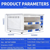 Armoire isotherme commerciale en acier inoxydable pour viande et aliments, deux niveaux quatre plateaux, deux niveaux six plateaux, pour chaînes de restauration rapide et restaurants occidentaux