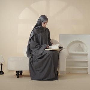 Gaun Abaya lengan panjang untuk dewasa gaya kerja etnik kasual sederhana modis untuk wanita Muslim terinspirasi oleh Dubai - Product Image 5