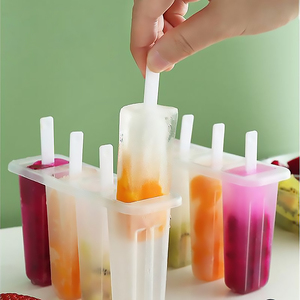 Moldes de Plástico PP Transparente para Picolé com <span class=keywords><strong>4</strong></span> Cavidades, Ecológicos, Moldes Caseiros para Picolé com Palitos - Product Image 2