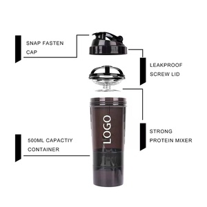 Produzione di bottiglie di <span class=keywords><strong>plastica</strong></span> <span class=keywords><strong>Shaker</strong></span> da viaggio per bottiglie di proteine da palestra sportive personalizzate - Product Image 6