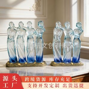 Figuras de resina transparente, hermanas abrazándose, paquete de varias piezas, diseño moderno, decoración para sala de estar, regalo para mujeres y amigas - Product Image 3