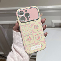 Coque souple antichoc en TPU gaufré style Ins, motif patchwork tulipes roses et jaunes, pour 17 avec grande fenêtre de visualisation