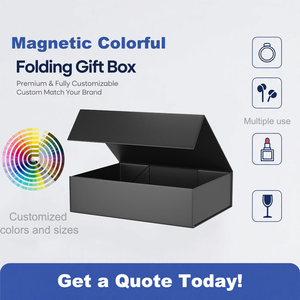 Caja de embalaje de cajas de pulsera de regalo de papel magnético negro sostenible para mujer - Product Image 2
