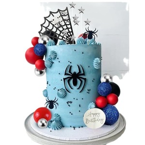 37 Piece <strong>Spider</strong>-Themed <strong>Cake</strong> &amp; Tennis Ball Decorations for Men's Birthday Decoration Accessories &amp; Baby Showers - Product Image 5