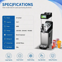 Machine à slush ultra-mince de 22 cm, réservoir unique de 15 L, machine à boissons glacées commerciale avec mode nuit pour café et bar, 600 W