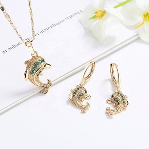Juego de Joyería de Moda al por Mayor, Tendencia 2023, Dubai, Chapado en Oro de 18K, Forma de Delfín, Cristal de Zirconia, para Compromiso, Fiesta, Boda, para Mujer - Product Image 1