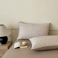 Ensemble de couvre-lit de mariage de luxe moderne, taille complète, 4 pièces, motif géométrique, 100% coton, 600 fils, literie écologique