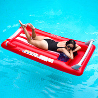 AMF Lit flottant gonflable, jouet aquatique, pour fêtes de piscine estivales, portable, en PVC de 0,25 mm d'épaisseur