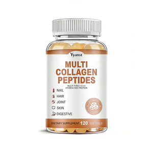 Mezcla de colágeno múltiple de alta calidad, probióticos, prebióticos y enzimas que promueven la salud de la piel y la síntesis de colágeno en cápsulas blandas. - Product Image 1