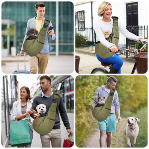 Bolsa de transporte reversible y transpirable para perros, con correa ajustable y acolchada para el hombro, con gancho antiescape, para perros pequeños y gatos. - Product Image 4