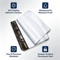 Enveloppes d'expédition personnalisées en polyéthylène 10x13 pouces avec logo imprimé, auto-adhésives, résistantes aux déchirures, pour l'emballage de vêtements