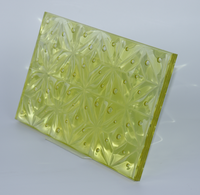 Panel de Vidrio Artístico Laminado con Resina y Patrón de Burbujas Amarillo Claro, Diseño Personalizado para División Interior y Decoración de Hoteles y Restaurantes