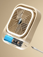Ventilateur de bureau électrique portable compact moderne et simple, 5 vitesses, rechargeable par USB