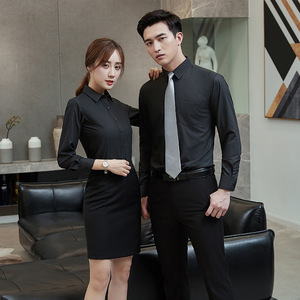Professional Unisex White Long Sleeve Business Shirt Slim Fit Anti-Wrinkle Bamboo Fiber Workwear For Office And Sales Uniforms - Product Image 3