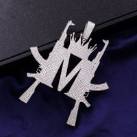 Pendentif Dernière Cène Style Hip Hop Pendentif Lettre Moissanite en Argent Sterling 925 avec Pendentifs Glacés Design Dos Lisse pour Hommes