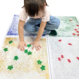 Обучающие игрушки для детей 2023, игровой коврик для малышей, сенсорная жидкая напольная плитка для детского сада